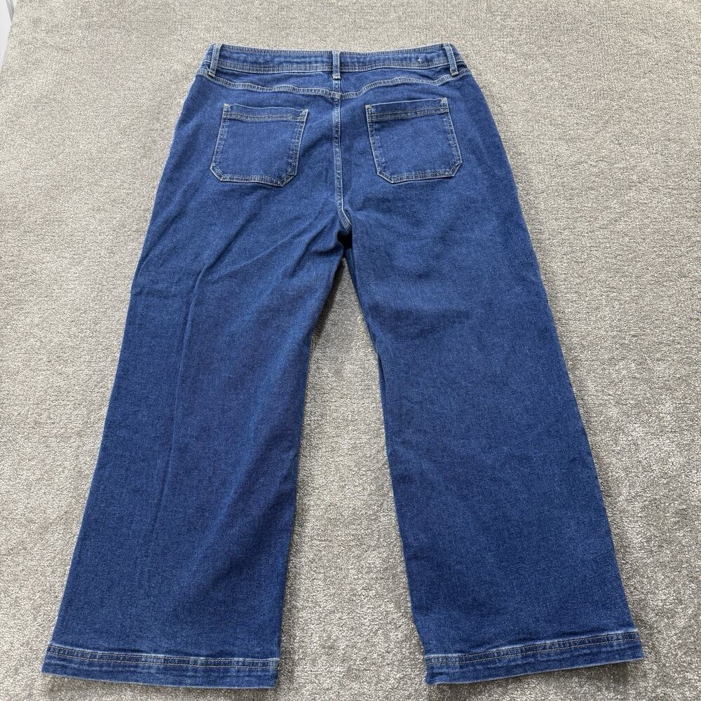 Boden Y2K Womens Cargo Wide Leg Jeans 12R Blue High Rise Deep Pocket Denim Pants - Picture 7 of 9